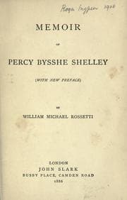 Tapa de Memoir of Percy Bysshe Shelley (with a fresh preface)