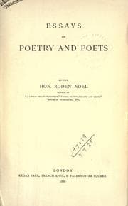 Tapa de Essays on poetry and poets