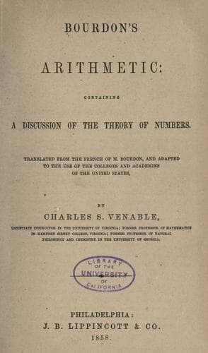 Tapa de Bourdon's arithmetic