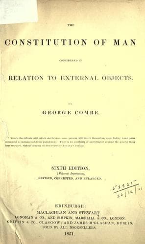 Tapa de The constitution of man considered in relation to external objects.