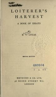 Tapa de Loiterer's harvest, a book of essays