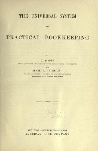 Tapa de Universal system of practical bookkeeping