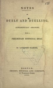 Tapa de Notes on duels and duelling