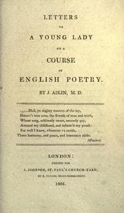 Tapa de Letters to a young lady on a course of English poetry