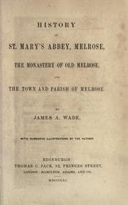 Tapa de History of St. Mary's abbey, Melrose