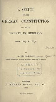 Tapa de A sketch of the Germanic constitution from early times to the dissolution of the Empire