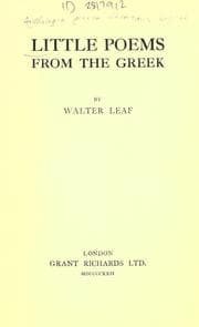 Tapa de Little poems from the Greek