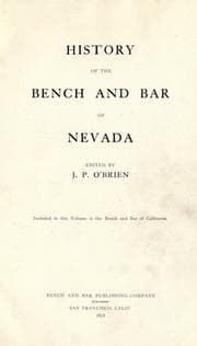 Tapa de History of the bench and bar of Nevada