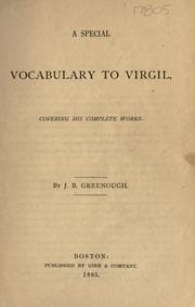 Tapa de A special vocabulary to Virgil, covering his complete works