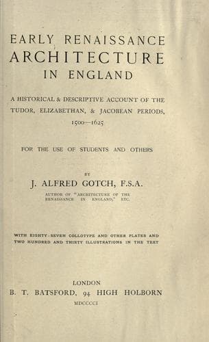 Tapa de Early renaissance architecture in England