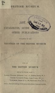 Tapa de List of catalogues, guide books, and other publications