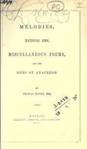 Tapa de Melodies, national airs, miscellaneous poems, and the Odes of Anacreon