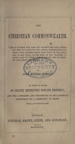 Tapa de The Christian commonwealth ..