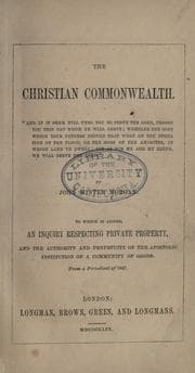 Tapa de The Christian commonwealth ..
