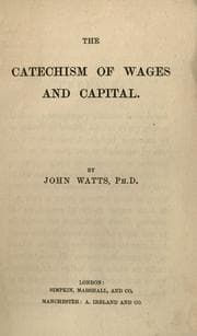 Tapa de The catechism of wages and capital