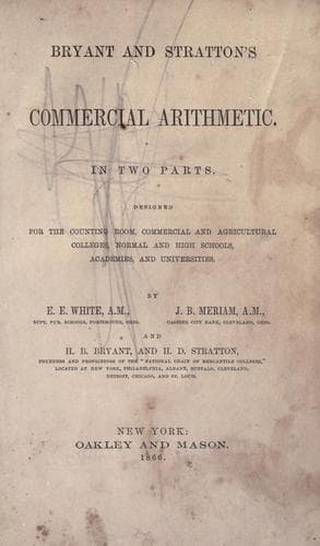 Tapa de Bryant and Stratton's commercial arithmetic