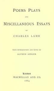 Tapa de Poems, plays and miscellaneous essays of Charles Lamb