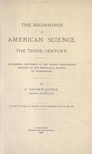 Tapa de The beginnings of American science