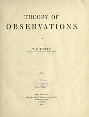 Tapa de Theory of observations