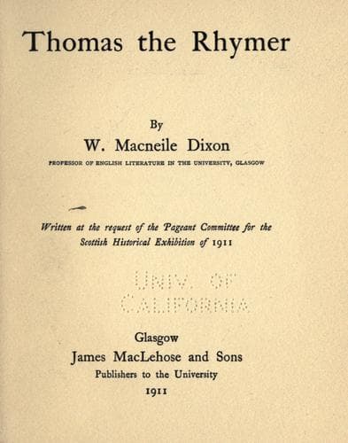 Tapa de Thomas the Rhymer
