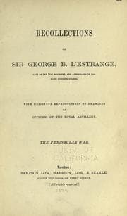 Tapa de Recollections of Sir George B. L'Estrange, late of the 31st regiment, and afterwards in the Scots fusilier guards