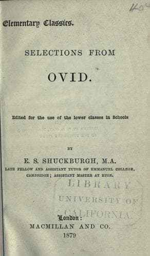 Tapa de Selections from Ovid
