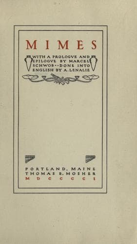 Tapa de Mimes, with a prologve and epilogve