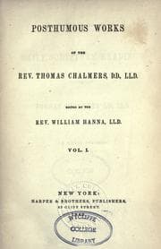 Tapa de Posthumous works of the Rev. Thomas Chalmers ..