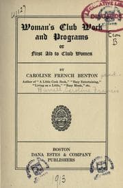 Tapa de Woman's club work and programs