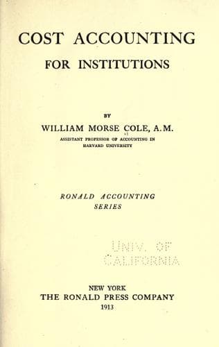 Tapa de Cost accounting for institutions