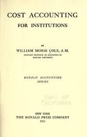 Tapa de Cost accounting for institutions