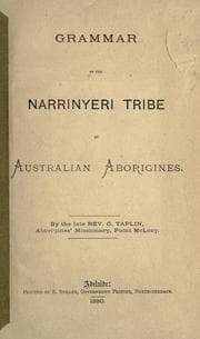 Tapa de Grammar of the Narrinyeri tribe of Australian aborigines