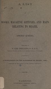 Tapa de A list of books, magazine articles, and maps relating to Brazil. 1800-1900