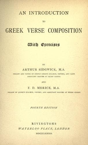 Tapa de An introduction to Greek verse composition
