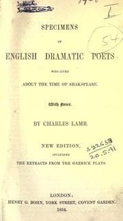 Tapa de Specimens of English dramatic poets, who lived about the time of Shakespeare