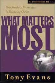Tapa de What Matters Most (Understanding God Series)
