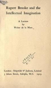 Tapa de Rupert Brooke and the intellectual imagination, a lecture