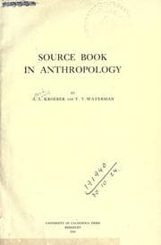 Tapa de Source book in anthropology