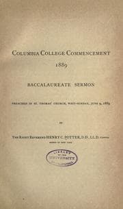 Tapa de Columbia college commencement, 1889