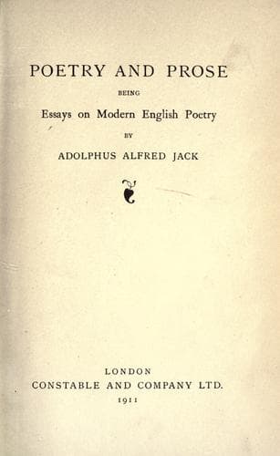 Tapa de Poetry and prose
