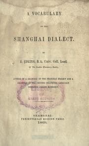 Tapa de A vocabulary of the Shanghai dialect