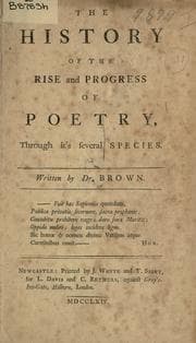 Tapa de The history of the rise and progress of poetry