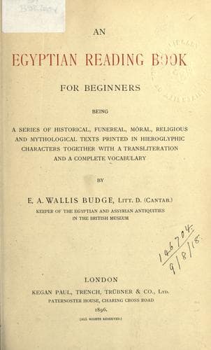 Tapa de An Egyptian reading book for beginners
