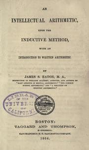 Tapa de An  intellectual arithmetic, upon the inductive method