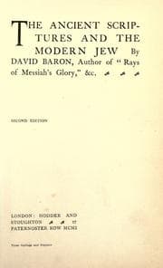 Tapa de The ancient Scriptures and the modern Jew
