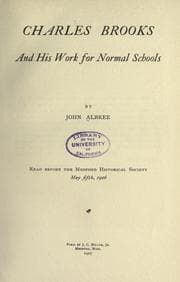 Tapa de Charles Brooks and his work for normal schools