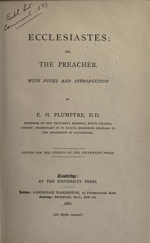 Tapa de Ecclesiastes
