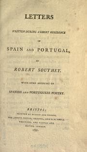 Tapa de Letters written during a short residence in Spain and Portugal