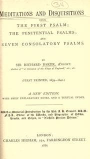Tapa de Meditations and disquisitions upon the first psalm