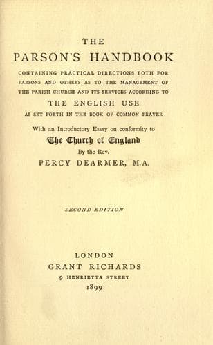 Tapa de The parson's handbook